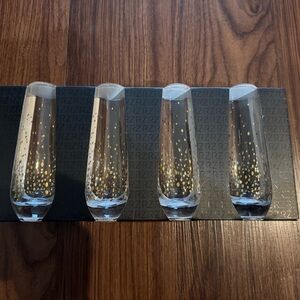 NWOT Rachel Zoe Gold Dot Champagne Flutes